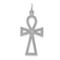 14K White Gold Ankh Charm Pendant Religious Jewelry 37mm x 14mm